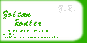 zoltan rodler business card